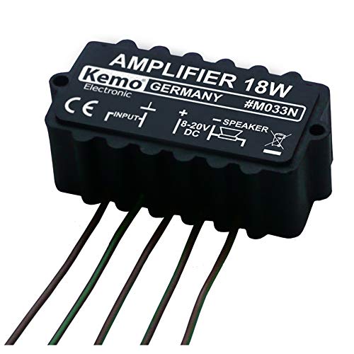 Kemo M033N Robuster Universal-Verstärker 18 W. Feuchtigkeits- und rüttelfest. Elektronische Sicherung gegen Überhitzung und Überlastung von KEMO