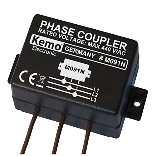 Kemo M091N Phasenkoppler für Powerline Produkte. Verbindet alle 3 hausinternen Netzphasen kapazitiv miteinander, so dass über das Stromnetz Übertragungsraten bis zu 650 Mbit möglich sind von KEMO