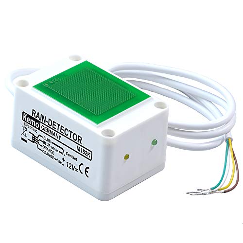 Kemo M152K kapazitiver Regensensor. Relais-Aktivierung auch bei destilliertem Wasser. Einstellbare Empfindlichkeit, mit 2 LED-Anzeigen von KEMO