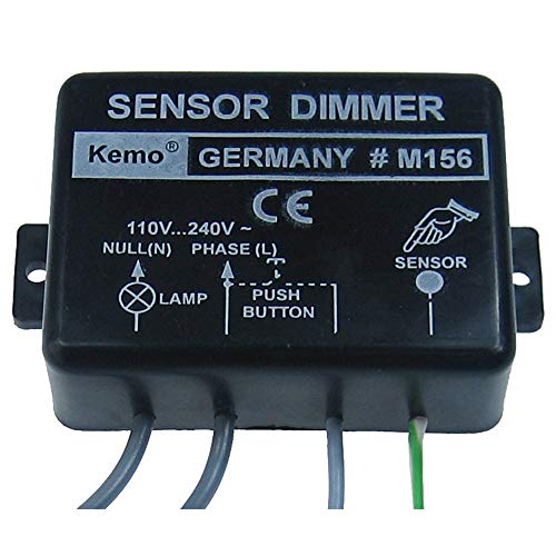 Kemo M156 Sensor Leistungsregler 230V / AC 1kW. Für ohmsche Lasten und Motoren. Bedienbar über Taster oder Sensorkontakt. Als Lichtschweller einsetzbar. Max. 6 A von KEMO