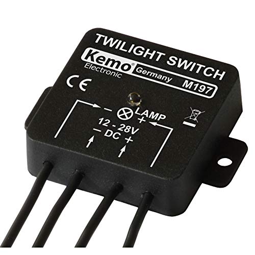 Kemo M197 Dämmerungsschalter 12 - 28 V/DC, max. 5A. Automatisches Ein- und Ausschalten bei Dämmerung / Tagesanbruch. Für beliebige elektrische Last wie Glühlampe, Motor oder LED-Lampe Kemo M197 Dämmerungsschalter 12 - 28 V/DC, max. 5A. Automatisches Ein- und Ausschalten bei Dämmerung / Tagesanbruch. Für beliebige elektrische Last wie Glühlampe, Motor oder LED-Lampe von KEMO
