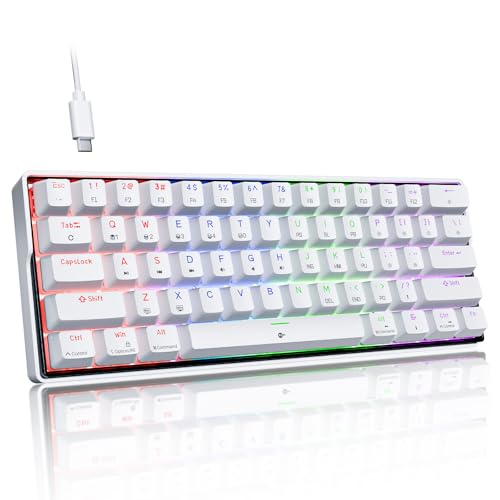 KEMOVE K61SE Gaming Tastatur, 60% Mechanische Tastatur mit Roten Linear Switches, RGB-Hintergrundbeleuchtung, Anti-Ghosting, Ultra-Kompakt 61 Tasten US-Layout, für PC Windows Gamer Typist, Weiß KEMOVE K61SE Gaming Tastatur, 60% Mechanische Tastatur mit Roten Linear Switches, RGB-Hintergrundbeleuchtung, Anti-Ghosting, Ultra-Kompakt 61 Tasten US-Layout, für PC Windows Gamer Typist, Weiß von KEMOVE