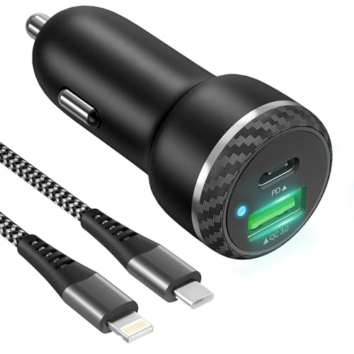 Zigarettenanzünder USB C,Auto Ladegerät iPhone Kfz Ladegerät USB C Autoladegerät Zigarettenanzünder Adapter PD&QC3.0 Auto USB Adapter mit Lightning Ladekabel für iPhone 14/13/12/11 Pro Max/SE/XS/XR/8 Zigarettenanzünder USB C,Auto Ladegerät iPhone Kfz Ladegerät USB C Autoladegerät Zigarettenanzünder Adapter PD&QC3.0 Auto USB Adapter mit Lightning Ladekabel für iPhone 14/13/12/11 Pro Max/SE/XS/XR/8 von KEMPOW