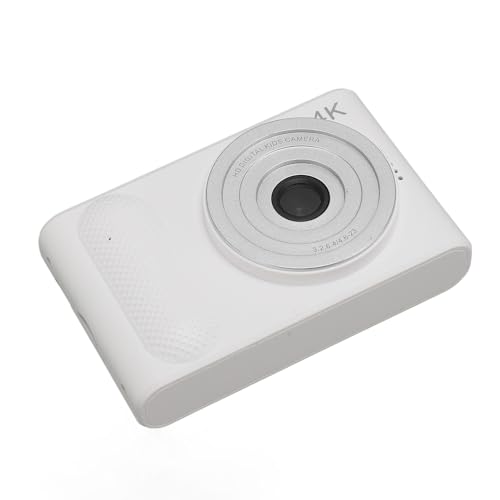 48MP HD 4K Digitalkamera, Kompaktkamera mit 16-fachem Digitalzoom, Tragbare Mikro-Spiegelreflexkamera mit 2,4-Zoll-TFT-Bildschirm für Reisefotografie, Vlogging, Einfache (Weiß) von KENANLAN