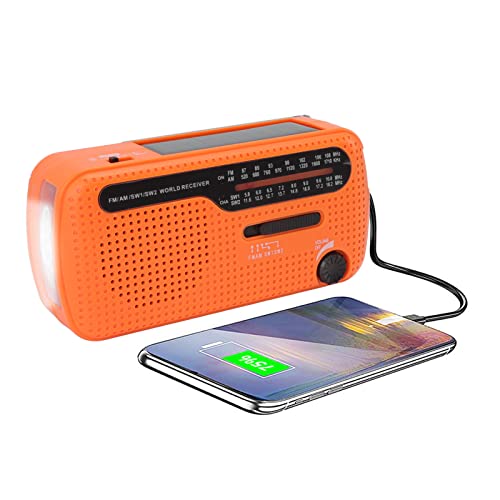 Handkurbel Radio AM FM SW1 SW2 Solar Notfallwetter Radio mit LED -Taschenlampe für Outdoor Camping Orange Handkurbel Radio AM FM SW1 SW2 Solar Notfallwetter Radio mit LED -Taschenlampe für Outdoor Camping Orange von KENANLAN