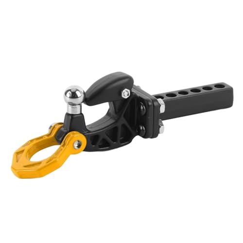 RC Metal Hitch Trailer Hook, Aluminium RC Anhängerkupplungs -Schlepphaken, Fachmännisch Gestalteter Anhängerkupplungsempfänger für SCX10 RC Crawler Accessoires, (Gelb) von KENANLAN