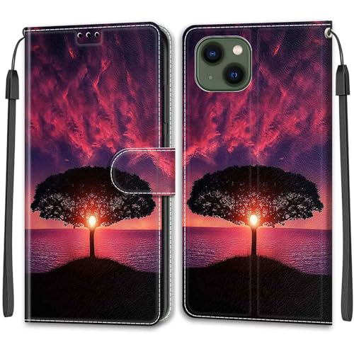 KENHONER Handyhülle für iPhone 13 / iPhone 14 Hülle, mit [Kartenfach] [Standfunktion] Stoßfeste Schutzhülle Klapphülle Handytasche Lederhülle kompatibel iPhone 13 / iPhone 14 von KENHONER