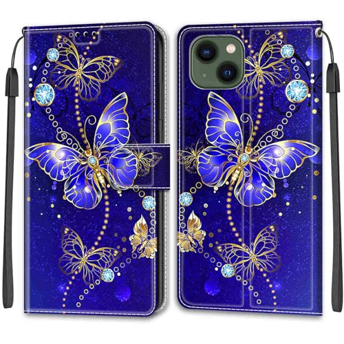 KENHONER Handyhülle für iPhone 13 / iPhone 14 Hülle, mit [Kartenfach] [Standfunktion] Stoßfeste Schutzhülle Klapphülle Handytasche Lederhülle kompatibel iPhone 13 / iPhone 14 von KENHONER