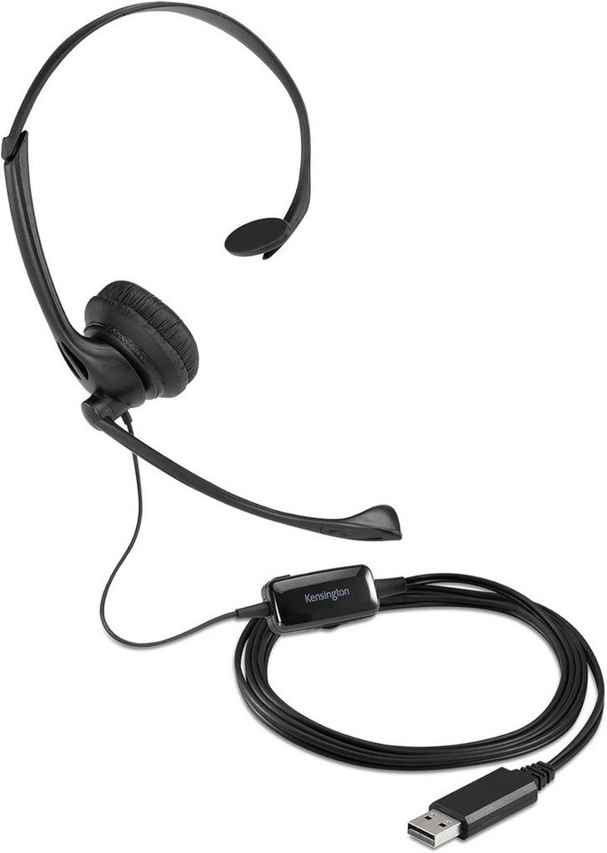 KENSINGTON USB Mono-Headset mit Mikrofon kabelgebunden K80100WW Headset von KENSINGTON