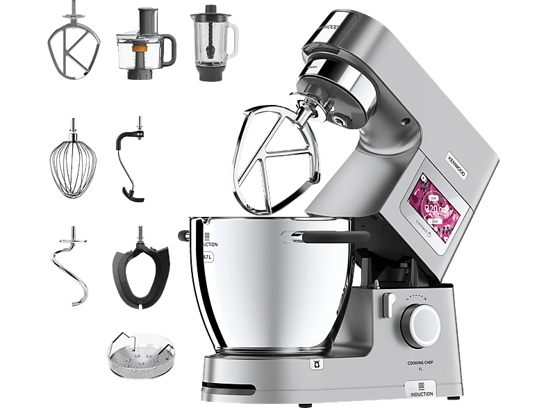KENWOOD Cooking Chef XL KCL95.424SI Küchenmaschine mit Kochfunktion Silber (Rührschüsselkapazität: 6,7 l, 1500 Watt) von KENWOOD