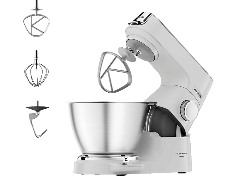 KENWOOD Titanium Chef Baker KVC65.001WH Küchenmaschine Weiß (Rührschüsselkapazität: 5 l, 1200 Watt) von KENWOOD