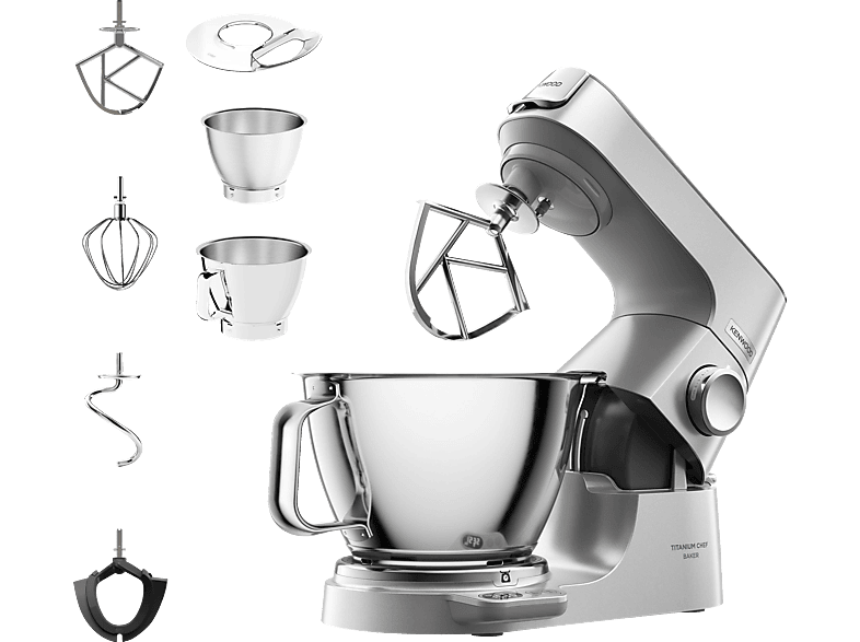 KENWOOD Titanium Chef Baker KVC85.004SI Küchenmaschine Silber (Rührschüsselkapazität: 5 l, 1200 Watt) von KENWOOD