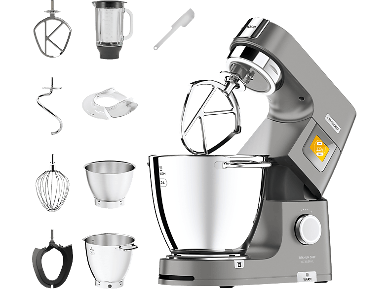 KENWOOD Titanium Chef Patissier XL KWL90.124SI Küchenmaschine Silber (Rührschüsselkapazität: 7 l, 1400 Watt) von KENWOOD