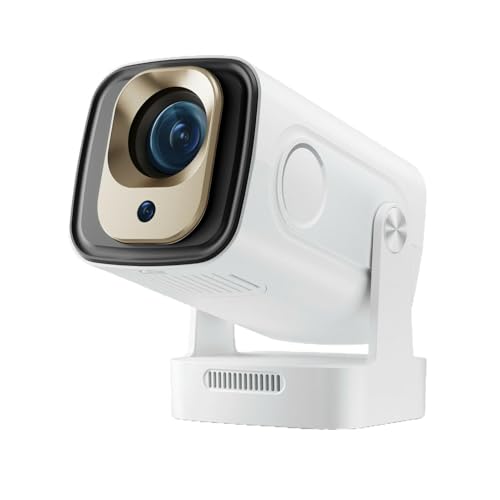 Mini Beamer, Smart Beamer 4k Heimkino, 1080P 180°Dreh Tragbarer Projektor, WiFi 6&Bluetooth Android 11.0, Auto Keystone/Trapezkorrektur, 130" Bildschirm Videoprojektor, 4000+ Unterhaltung (White) von KEPEAK