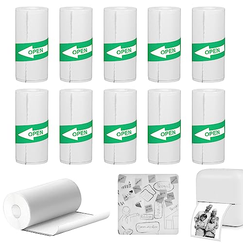 KERANEET 10 Rollen Thermorollen Thermopapier Selbstklebend Mini Drucker Aufkleber thermorollen 57x25mm Mini Drucker Sticker Thermopapier für Kinderkamera für Mobiler Fotodrucker von KERANEET