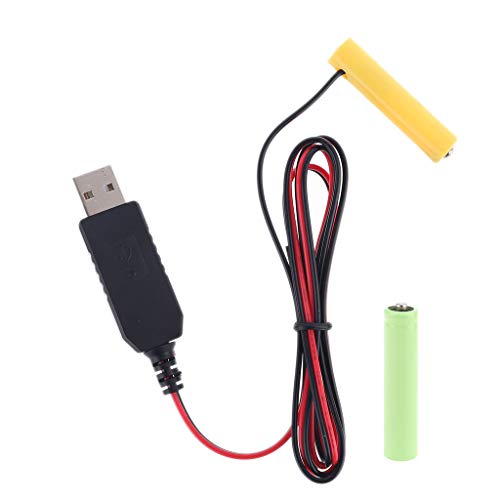 KERDEJAR Universal LR03 AAA Batterieentferner, 2 m, USB-Stromkabel, ersetzt 1 bis 4 Stück AAA 1,5 V Akku für elektrisches Spielzeug, Taschenlampe, Uhr von KERDEJAR