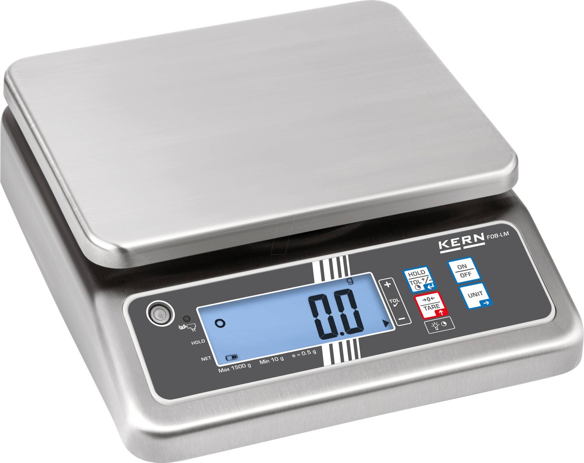 FOB 1K-4LM - Tischwaage, digital, bis 1,5 kg, 0,5 g von KERN-SOHN