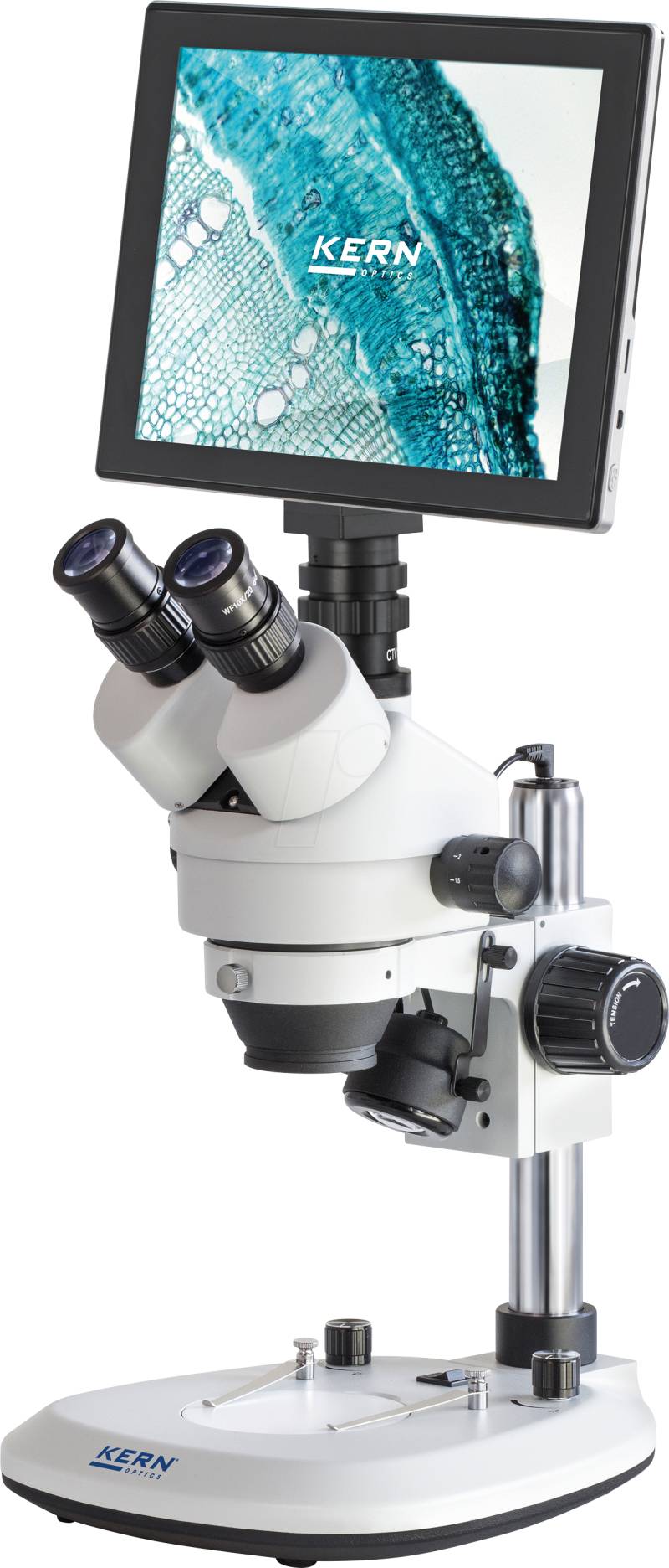 KS OZL 464T241 - Stereomikroskop, 0,7x/4x, trinokular, Zoom, mit Tablet-Kamera von KERN-SOHN