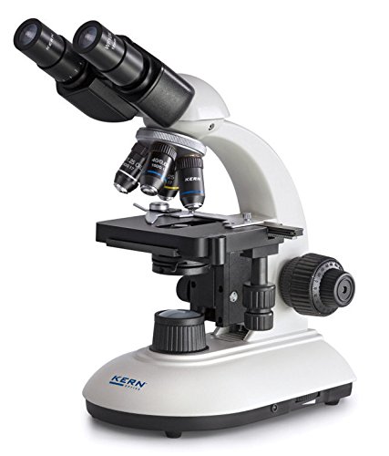 KERN Optics Durchlicht-Labormikroskop, Binokular Tubus, Achromatisch, Weiß/Schwarz, 4x/10x/20x/40x Objektiv, 3 W LED, Durchgestrah von KERN