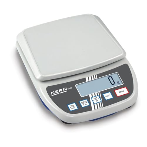 KERN Low-Cost-Laborwaage mit Großer Wägeplatte, Präzision bis 1 g, 12kg Wägebereich von KERN