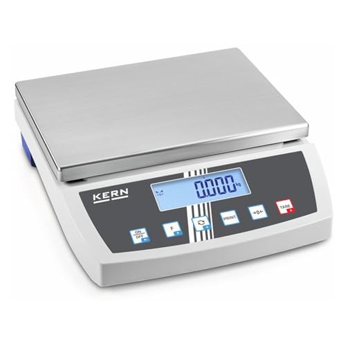 KERN Modello FKB Tischwaage, 30kg Wägebereich MAX, 1g Ablesbarkeit, Hellgrau/Dunkelgrau von KERN
