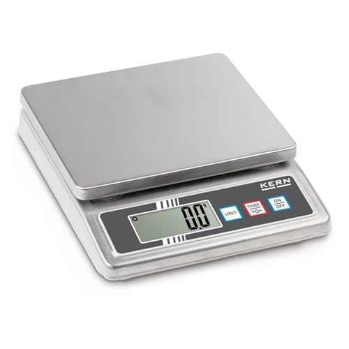 KERN Modello FOB Tischwaage, 5kg Wägebereich MAX, 1g Ablesbarkeit, Hellgrau/Dunkelgrau von KERN