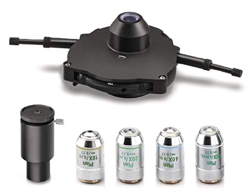 KERN OBB-A1237 Optics Phasenkontrasteinheit 5-fach Kondensorrad mit 10× / 20× / 40× / 100× Infinity-PH-Plan-Objektiven (Komplett-Set) von KERN