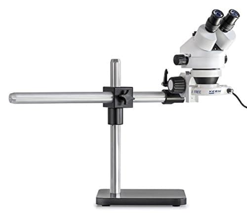 KERN Optics Vordefiniert Stereomikroskop-Set mit Universalständer und Beleuchtung für Ihren funktionalen Arbeitsplatz, Trinokular Tubus, 0.7x - 4.5x Objektiv, 4.5W-LED-Ringlicht von KERN