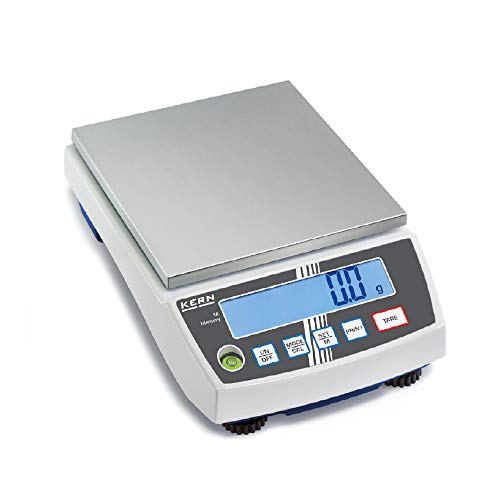 KERN Präzisionswaage PCB 6000-1 (Laborwaage, Wägeplatte 150x170 mm, Wägebereich max. 6000 g, Ablesbarkeit 0,1 g, Reproduzierbarkeit 0,1 g, Linearität 0,3 g) von Kern&Sohn