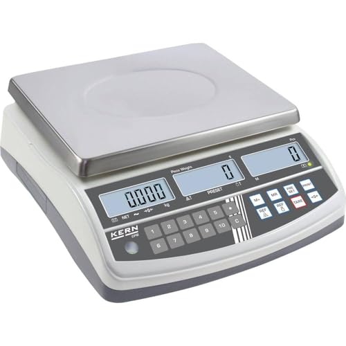 KERN Zählwaage CPM 30K0.5N (Wägebereich max. 30 kg, Ablesbarkeit 0,5 g, kleinstes Teilegewicht 5 g/Stück, Akkubetrieb, Zählmodus/Wiegemodus) von KERN