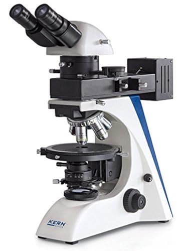 KERN Optics Polarisierendes Mikroskop für den flexiblen und professionellen Anwender, Infinity, Binokular Tubus, 12V/50W Halogen, Auflicht, 6V/20W, Durchlicht von KERN