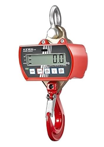 KERN Robuste Industrie-Kranwaage mit Infrarot-Fernbedienung und Eichzulassung, 1500kg Wägebereich, 500g Ablesbarkeit von KERN
