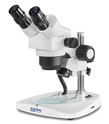 Stereo-Zoom Mikroskop [Kern OZL 441] Das Flexible für Labor und Qualitätskontrolle, Tubus: Trinokular, Okular: WF 10x Ø22 mm, Sehfeld: Ø23-5,5 mm, Objektiv: 1x - 4x, Ständer: Säule, Beleuchtung: von KERN