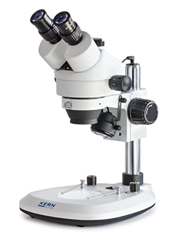 KERN Optics Stereo-Zoom Mikroskop, Binokular Tubus, 0.7x - 4.5x Objektiv, 1W LED Auflicht, 1W LED Durchlicht von KERN