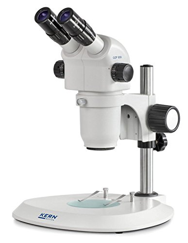 Stereo-Zoom Mikroskop [Kern OZP 555] Das Hochwertige für flexible und professionelle Anwender, Tubus: Binokular, Okular: HSWF 10x Ø23 mm, Sehfeld: Ø38,3-4,2 mm, Objektiv: 0,6x - 5,5x, Ständer: Säule von KERN