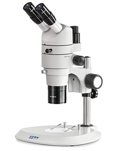 Stereo-Zoom Mikroskop [Kern OZR 563] Das kontrastreiche Parallele für den professionellen Anwender, Tubus: Trinokular, Okular: HWF 10x Ø22 mm, Sehfeld: Ø27,5 - 4,4 mm, Objektiv: 0,8x - 5x, Ständer: Säule von KERN