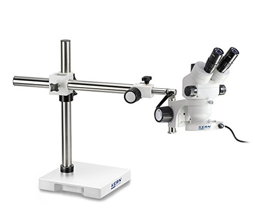 Stereomikroskop-Set [Kern OZM 913] Vordefiniert mit Universalständer und Beleuchtung für Ihren funktionalen Arbeitsplatz, Tubus: Trinokular, Objektiv: 0,7x - 4,5x, Beleuchtung: 4,5W-LED-Ringlicht von KERN