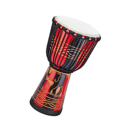 Afrikanische Trommel Instrument 8,5 Zoll Große Indonesische Bemalte Afrikanische Trommel Aus Ziegenleder Für Anfänger Für Üben Des Afrikanischen Tamburins Professionelle Djembe (Color : E) von KERREY
