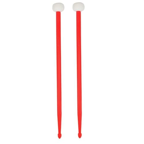 Trommelstöcke für Anfänger 1 Paar Trommelschlägel, Nylon-Filz-Trommelstock, Rutschfeste Bass-Percussion-Sticks, Doppelseitige Drumsticks Schlagzeug-Zubehör (Color : Red) von KERREY
