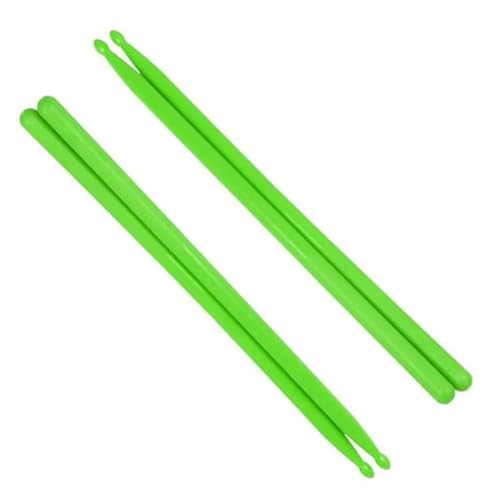 Trommelstöcke für Anfänger 2 Paar Langlebige 5A Bunte Nylon-Drumsticks Jazz Drum Dumb Drum Übungs-Drumsticks Schlagzeug-Zubehör (Color : Green) von KERREY