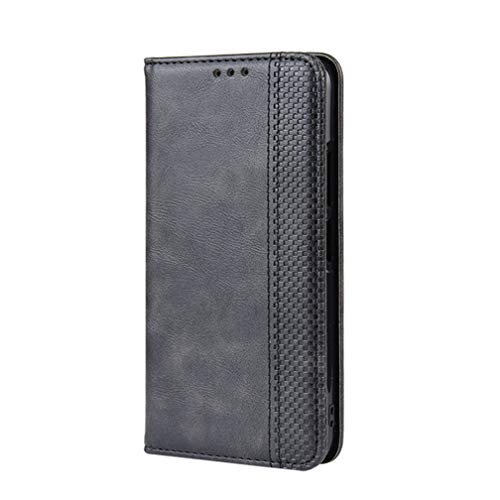 KERUN Hülle für Samsung Galaxy A12/M12, Leder Flip Klappbar Lederhülle, TPU Folio Flip Wallet Cover Stand [Kartenslots] Schutzhülle Case für Samsung Galaxy A12/M12. Schwarz von KERUN