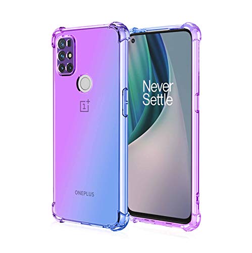 KERUN Schutzhülle für OnePlus Nord N10 5G, transparent, Silikon [stoßfest und Kratzfest, OnePlus Nord N10 5G Absorption Case Cover (Blau/Violett) von KERUN