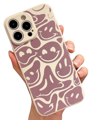 KERZZIL Trendige Schutzhülle mit Smiley-Liebesmuster, kompatibel mit iPhone 16 Pro Max, weiche Flüssigsilikon-Schutzhülle für Mädchen, Cartoon-Grimasse, Ganzkörper-Schutzhülle mit Mikrofaserfutter KERZZIL Trendige Schutzhülle mit Smiley-Liebesmuster, kompatibel mit iPhone 16 Pro Max, weiche Flüssigsilikon-Schutzhülle für Mädchen, Cartoon-Grimasse, Ganzkörper-Schutzhülle mit Mikrofaserfutter von KERZZIL