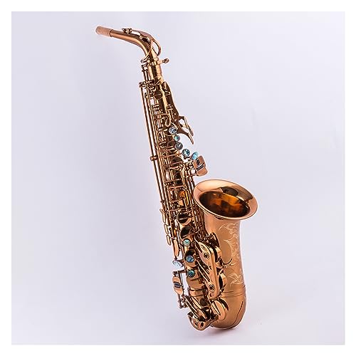 Saxophon Professionelles Altsaxophon, Eb, Roségold-Oberfläche, Messingkorpus, Altsaxophon, Holzblasinstrument Mit Zubehör von KESHUO