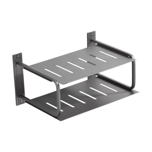 KESOTO 2 Lagiges Projektorregal, Wandhalterung, Router Regal, Projektorhalter, Home Organizer, Aufbewahrungsbox für Steckdose, Schlafzimmer, Player, Büro, Grau KESOTO 2 Lagiges Projektorregal, Wandhalterung, Router Regal, Projektorhalter, Home Organizer, Aufbewahrungsbox für Steckdose, Schlafzimmer, Player, Büro, Grau von KESOTO