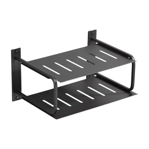 KESOTO 2 Lagiges Projektorregal, Wandhalterung, Router Regal, Projektorhalter, Home Organizer, Aufbewahrungsbox für Steckdose, Schlafzimmer, Player, Büro, Schwarz KESOTO 2 Lagiges Projektorregal, Wandhalterung, Router Regal, Projektorhalter, Home Organizer, Aufbewahrungsbox für Steckdose, Schlafzimmer, Player, Büro, Schwarz von KESOTO