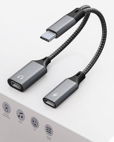 USB C auf für Lightning Kopfhörer Adapter für iPhone 15, 2 in 1 Adapter Lightning auf USB C mit Audio und PD 60W Ladegerät für iPhone 15, iPad 10, MacBook Pro und weitere Geräte mit USB-C-Anschluss von KETAKY Plus