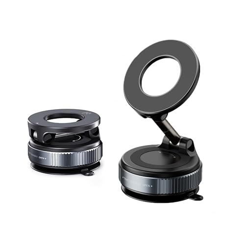 KEVANLY Upgraded Dual Achsen Vakuum Magnetischer Handyhalterung Auto für Magsafe Autohalterung, 360 ° Drehung Saugnapf Handy Halterung Auto für KFZ und Andere Anlässe von KEVANLY