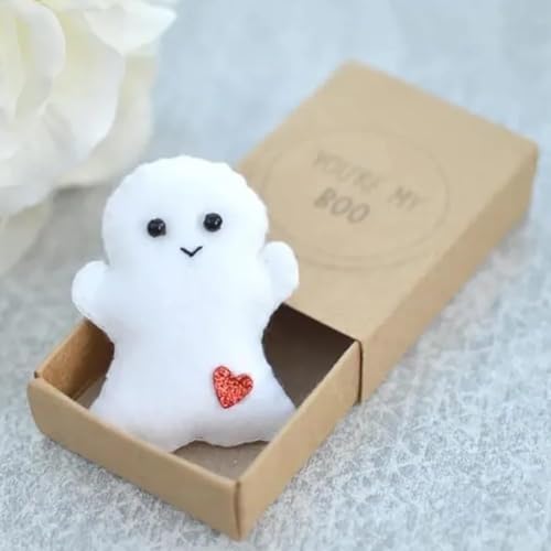 KEVGNRO Winzige Liebesbeweise in einer Streichholzschachtel,Kreatives Mini-Sonnenblumen-Geschenk mit Grußkarte,Niedliches Gespenst-Streichholzschachtel-Geschenk (You're My Boo) von KEVGNRO