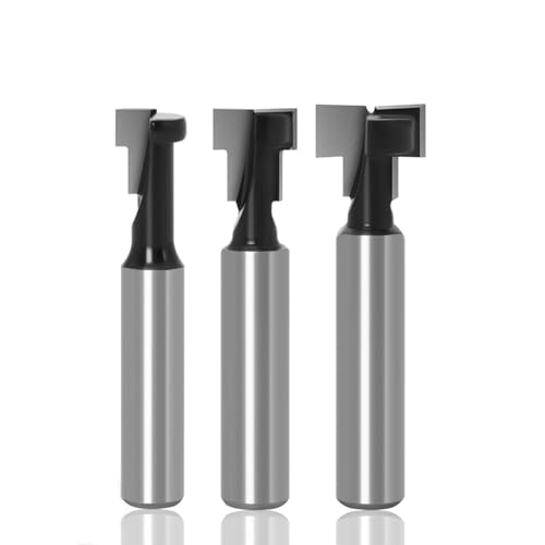 KEWAYO Fräser Schaft, 3 Stücke Fräser Set, T-Nutfräser T-slot & T-Track Slotting, Fräsen Werkzeug Set,6.35m Schaft Cutter Router,Oberfräse Fräser, T Nut Fräser Router Bit Set KEWAYO Fräser Schaft, 3 Stücke Fräser Set, T-Nutfräser T-slot & T-Track Slotting, Fräsen Werkzeug Set,6.35m Schaft Cutter Router,Oberfräse Fräser, T Nut Fräser Router Bit Set von KEWAYO